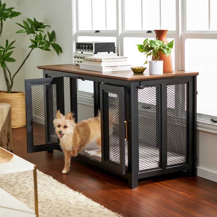 "Venice" Dog Crate Credenza & Mat Kit