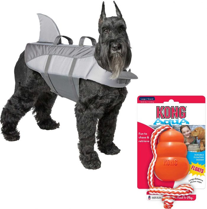 Frisco Shark Life Jacket + KONG Aqua Dog Toy