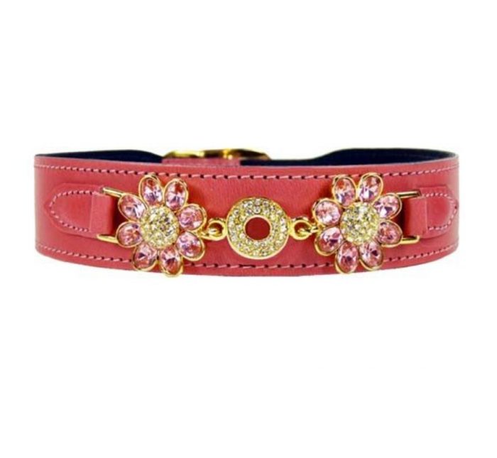 Hartman and Rose Dog Collar Daisy Petal Pink